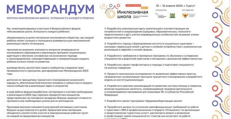 С 10 по 12 апреля в городе Сургуте проходил II Всероссийский форум «Инклюзивная школа..